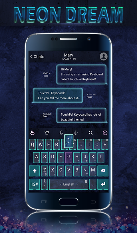 Android application Neon Dream Keyboard Theme screenshort