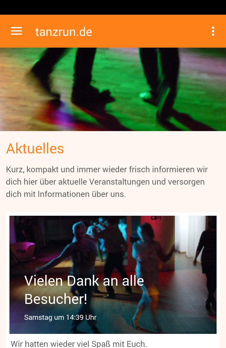 Android application tanzrun.de screenshort
