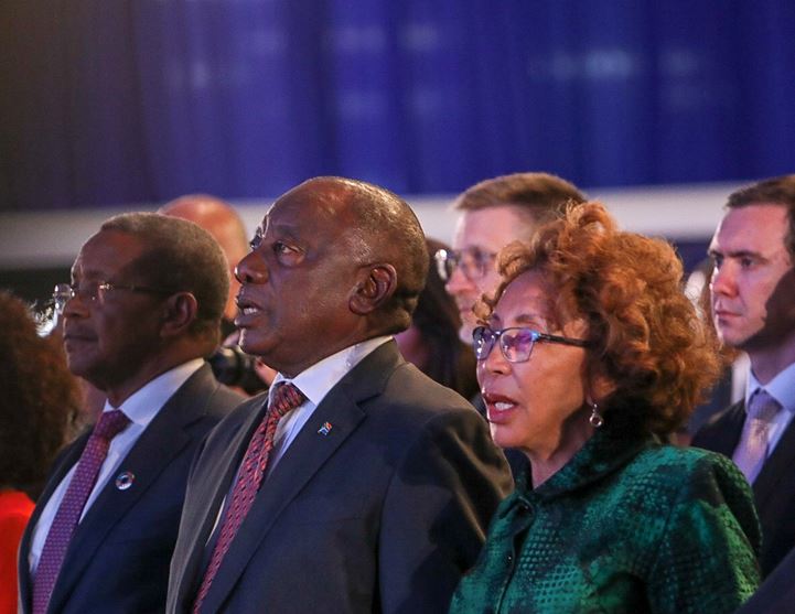 President Cyril Ramaphosa with his wife Dr Tshepo Motsepe during the Announcement of the National and Provincial Elections for 2019, where the ANC emerged victorious.