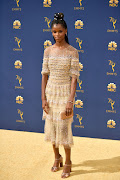 Letitia Wright at the 2018 Emmy Awards.
