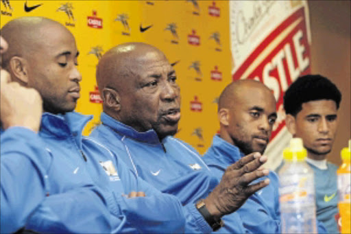 HIGH STAKES : Bafana coach Shakes Mashaba addresses the media yesterday in Cape Town ahead of tomorrow's game against Nigeria Photo: Carl Fourie/Gallo images