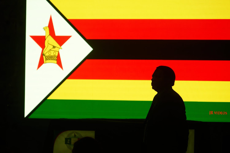 A view of Zimbabwean flag as President Emmerson Mnangagwa is re-elected with 52.6 percent of the vote in Bulawayo, Zimbabwe on August 26, 2023.