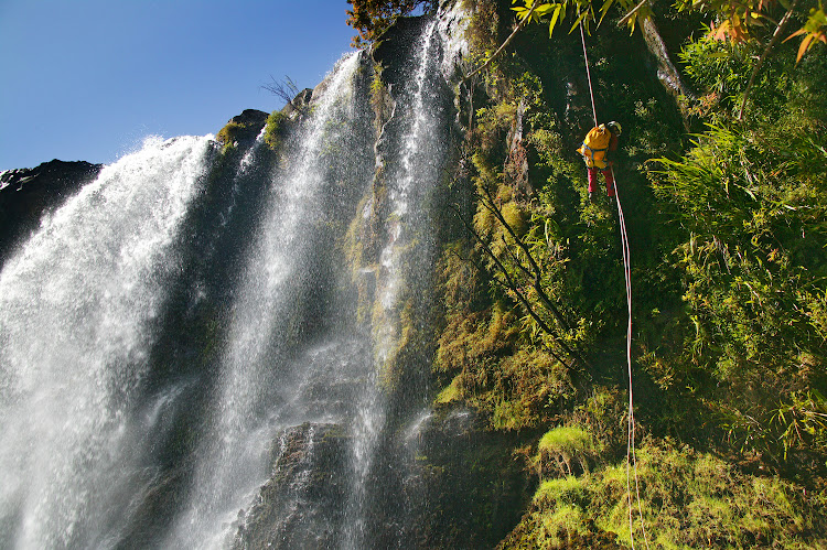Douris canyoning in Reunion.