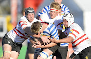 Adrian Pienaar Alberts of Western Province tackled during day 3 of the 2018 U/18 Coca-Cola Craven Week match between DHL Western Province v Bidvest Waltons Golden Lions at Paarl Boys High School on July 11, 2018 in Paarl, South Africa.