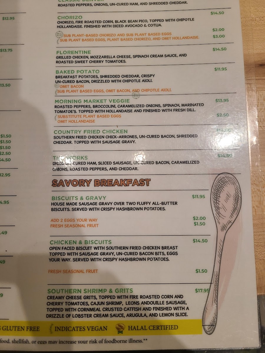 Wholey Granoly gluten-free menu