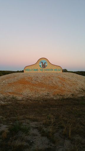 Green Head Welcome Sign