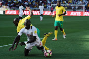 Hlompho Kekana of South Africa and Sadio Mane of Senegal during the 2018 FIFA World Cup Qualifier match between South Africa and Senegal at Peter Mokaba Stadium on November 12, 2016 in Polokwane. 