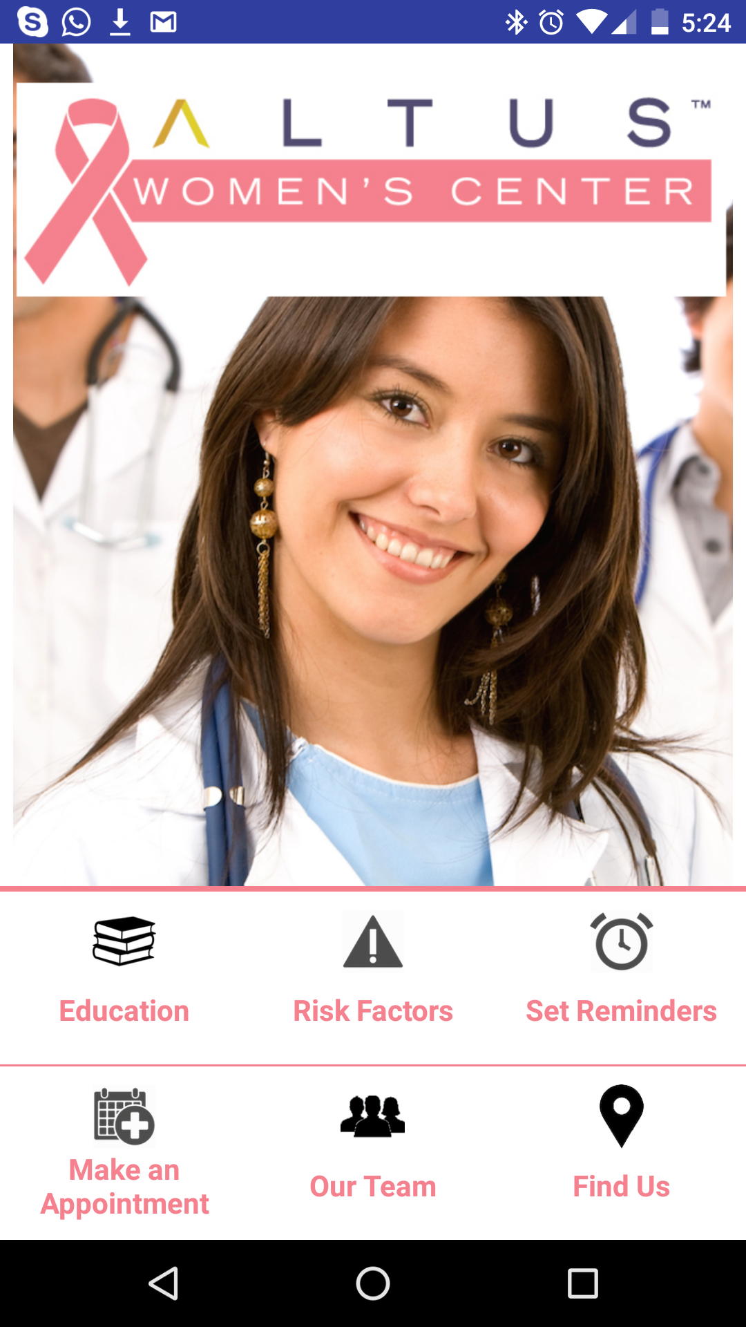 Android application Altus Womens Center/Care screenshort