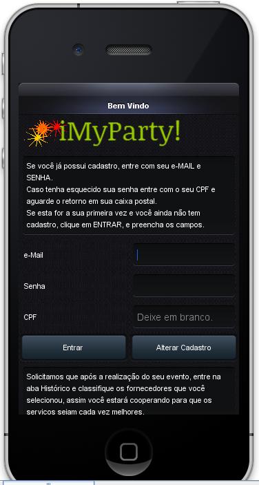 Android application iMyParty screenshort