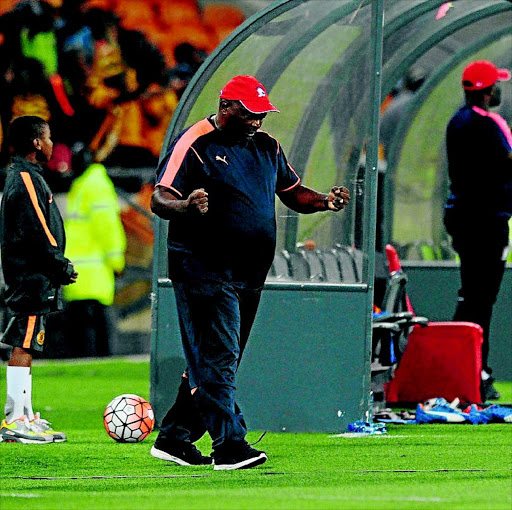 hopeful: Jomo Cosmos coach Jomo Sono knows a win at Golden Arrows tonight will effect a miraculous survival for his side PHOTO: Sydney Mahlangu/ BackpagePix