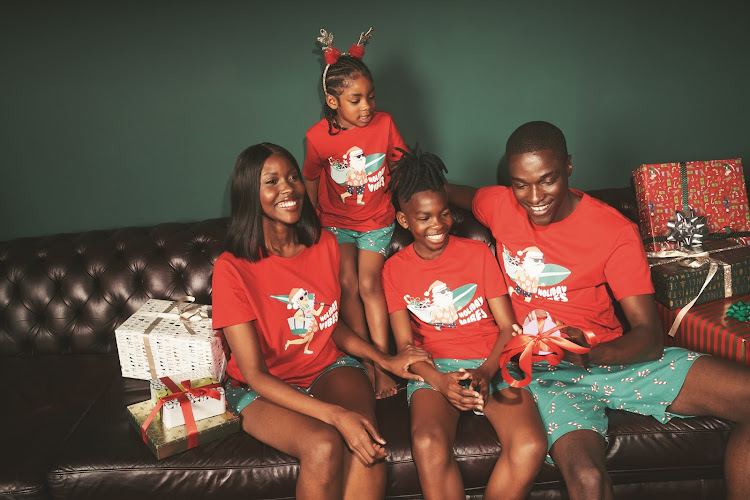 Matching family PJs from Woolworths – a seasonal tradition.