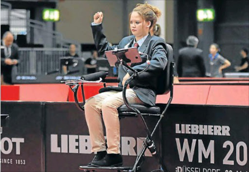 TOP JOB: East London table tennis umpire Tiffany Adams in action during a tournament Picture: SUPPLIED