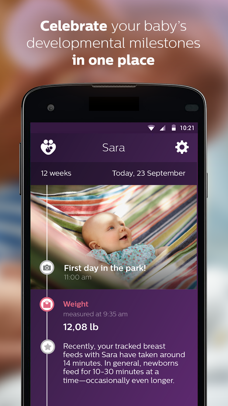 Android application uGrow healthy baby development screenshort