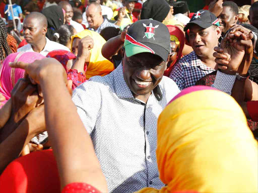 Deputy President William Ruto at Likoni grounds in Mombasa on August 20, 2016. /PSCU