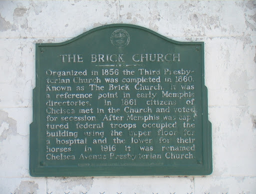 Organized in 1856 the Third Presbyterian Church was completed in 1860. Known as The Brick Church, it was a reference point in early Memphis directories. In 1861 citizens of Chelsea met in the...