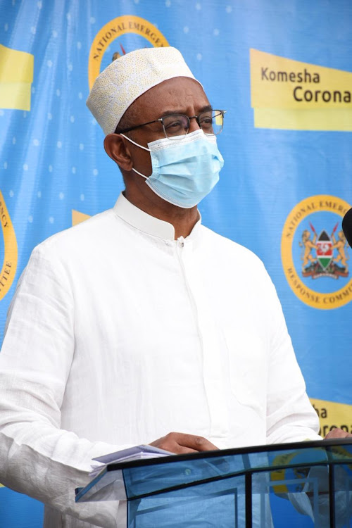 CAS Health Rashid Aman during the daily update press briefing on coronavirus pandemic at Afya house on May 24,2020/ MERCY MUMO