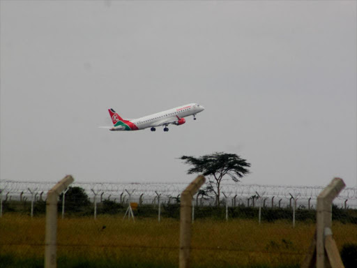 KQ plane departs from JKIA.