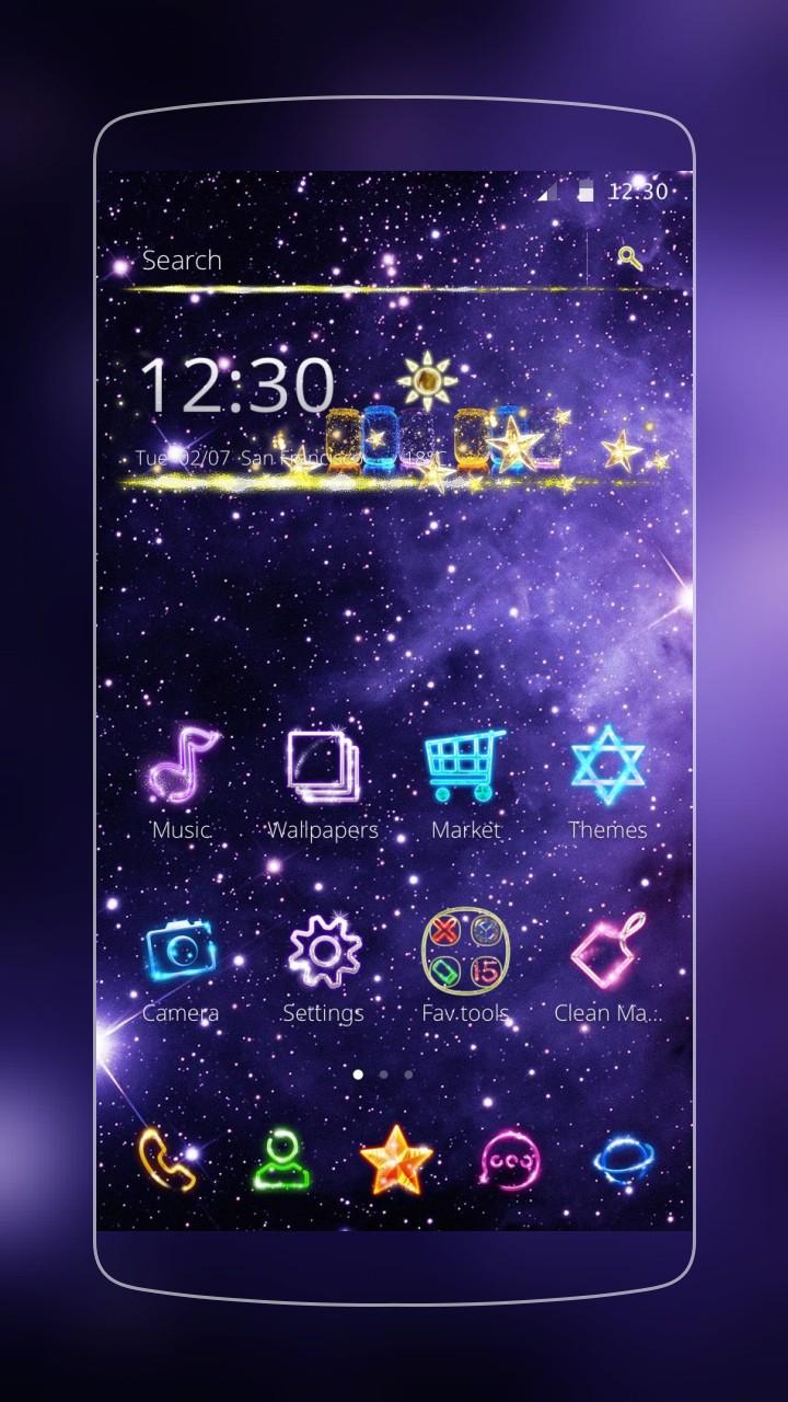 Android application Neon Bubble Star screenshort