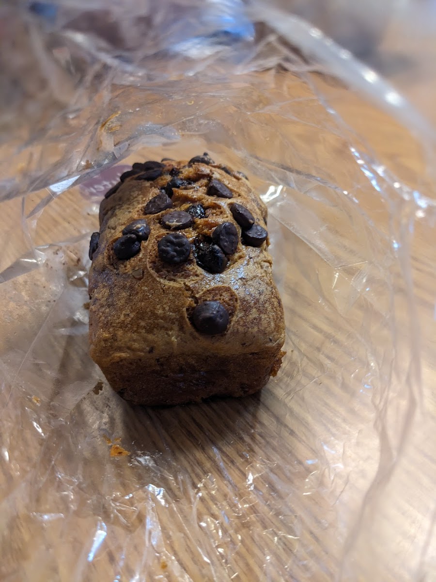 Small pumpkin chocolate chip bread loaf