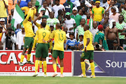 Bafana Bafana during the match between South Africa and Nigeria at FNB Stadium on November 17, 2018 in Johannesburg, South Africa. 