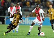 Kaizer Chiefs winger Joseph Molangoane vies for the ball with Rodrik Kabwe of Ajax Cape Town during the Absa Premiership match at Athlone Stadium on February 25, 2017 in Cape Town, South Africa. 