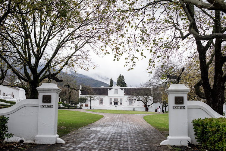 A general view of Lanzerac Wine Estate in Stellenbosch.