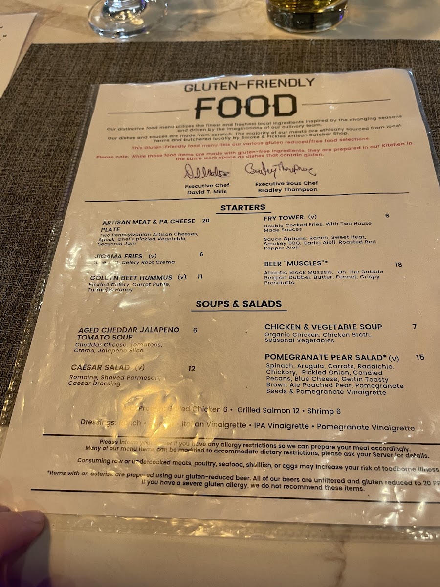 Wolf Brewing Co. gluten-free menu