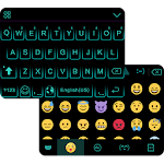 Neon Blue Emoji iKeyboard Apk