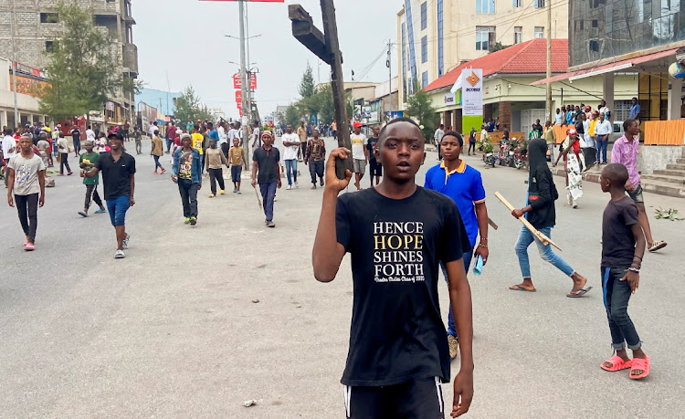 Congolese demonstrators attend a protest against rebel-driven unrest, in Goma, North Kivu province, the Democratic Republic of Congo, February 6 2023. Picture: DJAFFAR SABITI/ REUTERS