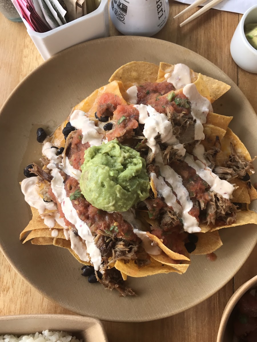 GF Nachos with pork😋😋