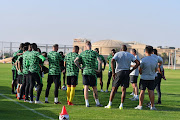 South African players during the South African national men's soccer team training session at Al-Salam Stadium on June 27, 2019 in Cairo, Egypt. 