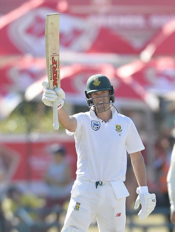 AB de Villiers celebrates after scoring 50 runs during day 1 of the 3rd Sunfoil Test match between South Africa and Australia at PPC Newlands on March 22, 2018 in Cape Town, South Africa.