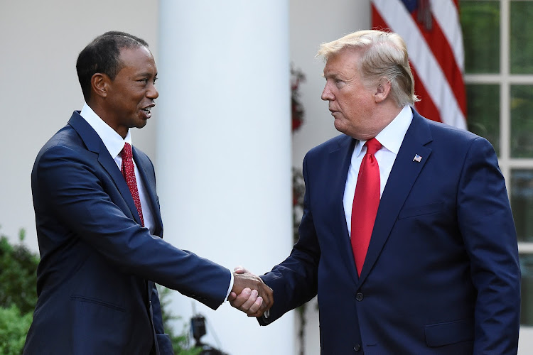 Golfer Tiger Woods is awarded the Presidential Medal of Freedom, the nation's highest civilian honor, by US President Donald Trump in the Rose Garden at the White House in Washington, US, May 6, 2019.