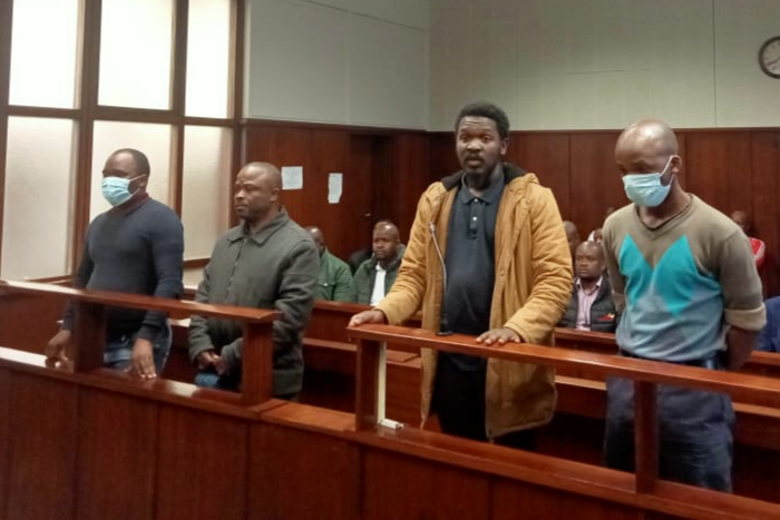 Menzi Blose, Matthews Ntjonto, Mthokozisi Gwala and Sibusiso Ngubane appear in the Durban magistrate's court on Monday.