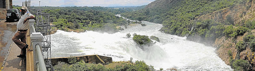 The Crocodile River in full spate below the Hartbeespoort Dam wall. Heavy rains have led to flood warnings across the country.