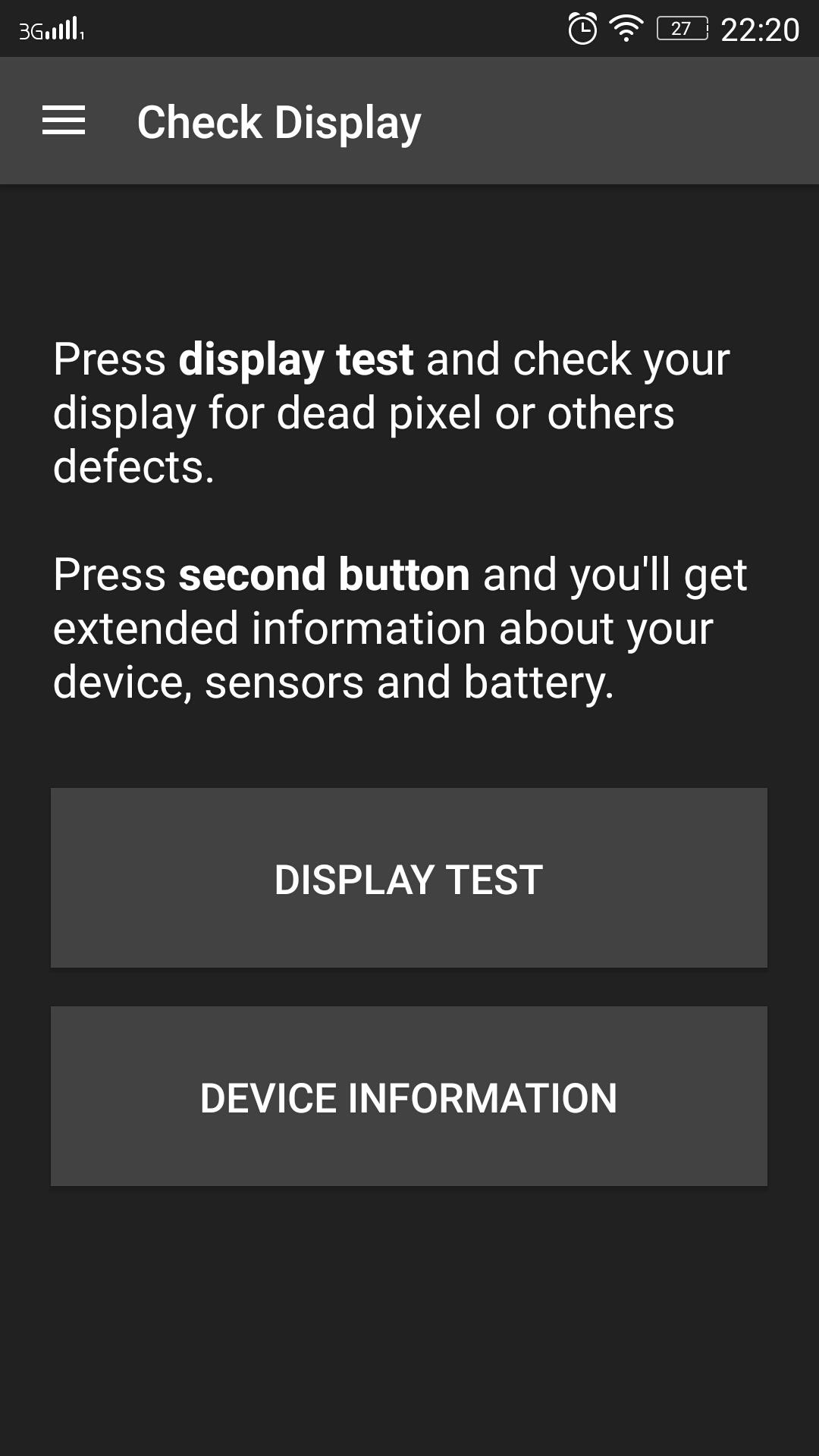 Android application Check display screenshort