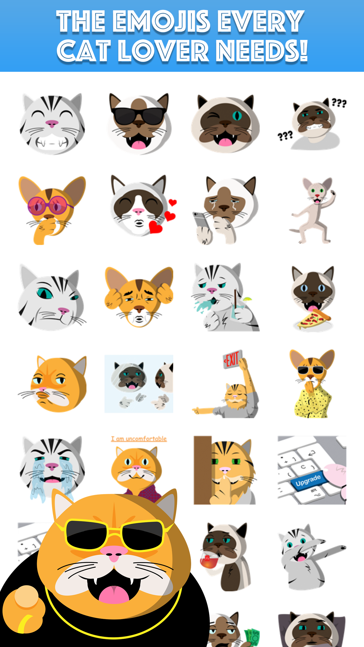 Android application MeowMoji - Cat Emojis/Stickers screenshort