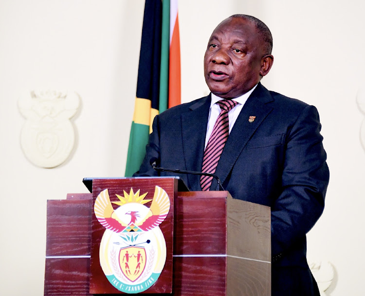 President Cyril Ramaphosa addresses the nation on April 9 2020 after a meeting of the National Coronavirus Command Council, which resolved to extend a nationwide lockdown by two weeks.