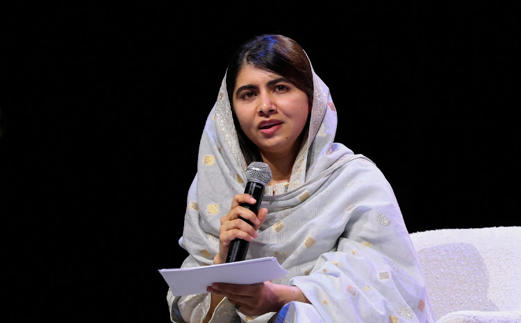 Nobel Peace Prize winner Malala Yousafzai speaks during the 21st Nelson Mandela Annual Peace Lecture on the tenth anniversary of his death, in Johannesburg, December 5 2023. Picture: SUMAYA HISHAM/REUTERS