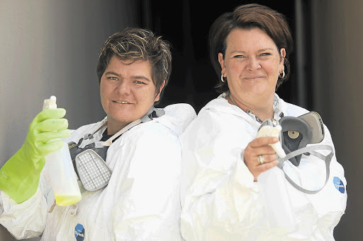 GOOD AND CLEAN AND FRESH: Sisters Roelien Schutte and Eileen de Jager run a business specialising in crime-scene clean-ups Picture: KEVIN SUTHERLAND