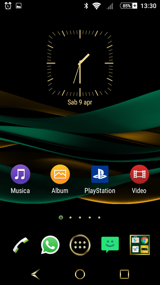 Android application Emerald Gold Theme for Xperia screenshort