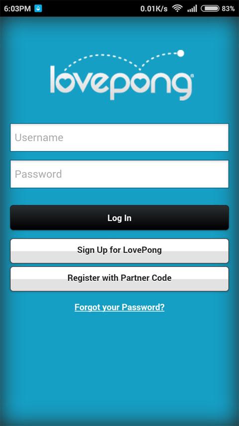 Android application LovePong screenshort