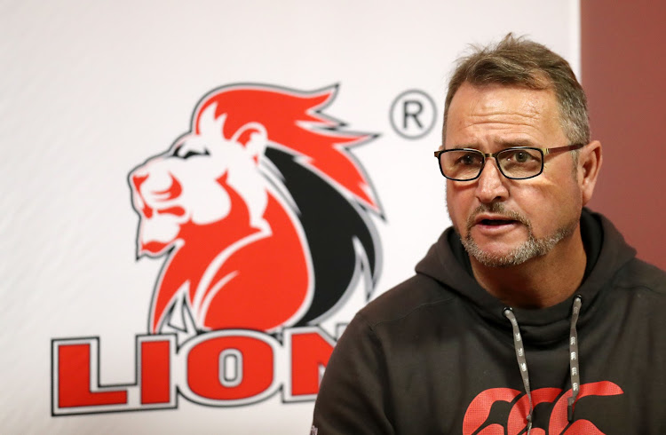 The Emirates Lions head coach Swys de Bruin speaks to the media during a Super Rugby press conference at the Johannesburg Stadium, Johannesburg on July 30 2018.