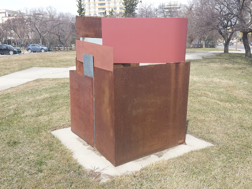 Metallic Cube Sculpture