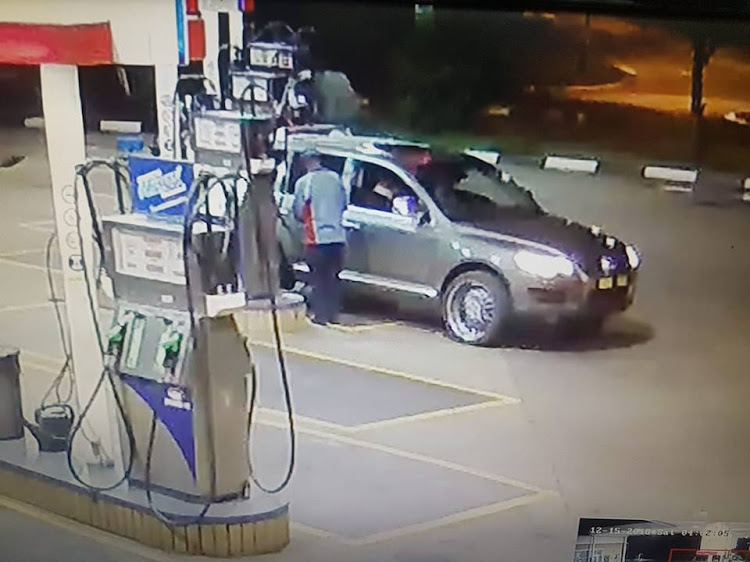 A screengrab of the CCTV footage recorded after a man filled his tank and fled. December 15, 2018