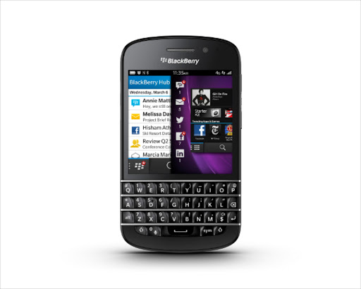 The BlackBerry Q10.