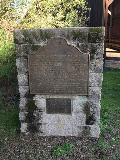 FELTON COVERED BRIDGE  BUILT IN 1892-93 AND BELIEVED TO BE THE TALLEST COV-ERED BRIDGE IN THE COUNTRY, IT STOOD AS THE ONLY ENTRY TO FELTON FOR 45 YEARS. IN 1937 IT WAS RETIRED FROM ACTIVE SERVICE...