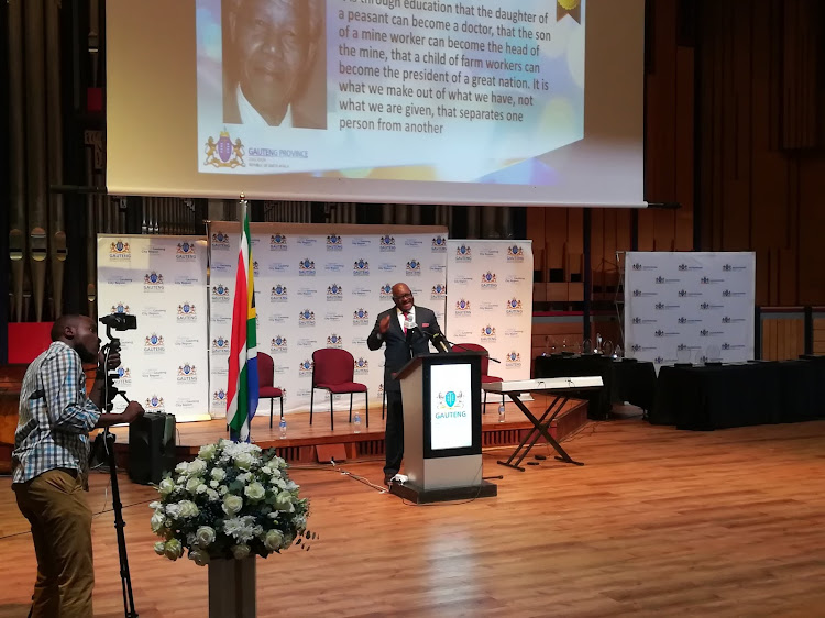 Gauteng premier David Makhura at the announcement of the provincial matric 2018 exam results in Pretoria on January 4, 2019.