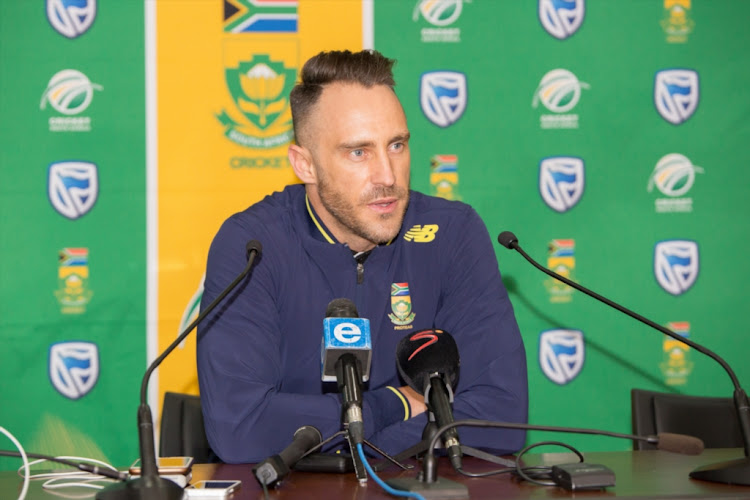 South Africa's captain Faf du Plessis during a press conference at Cape Town International Airport Media Centre on July 01, 2018 in Cape Town, South Africa.
