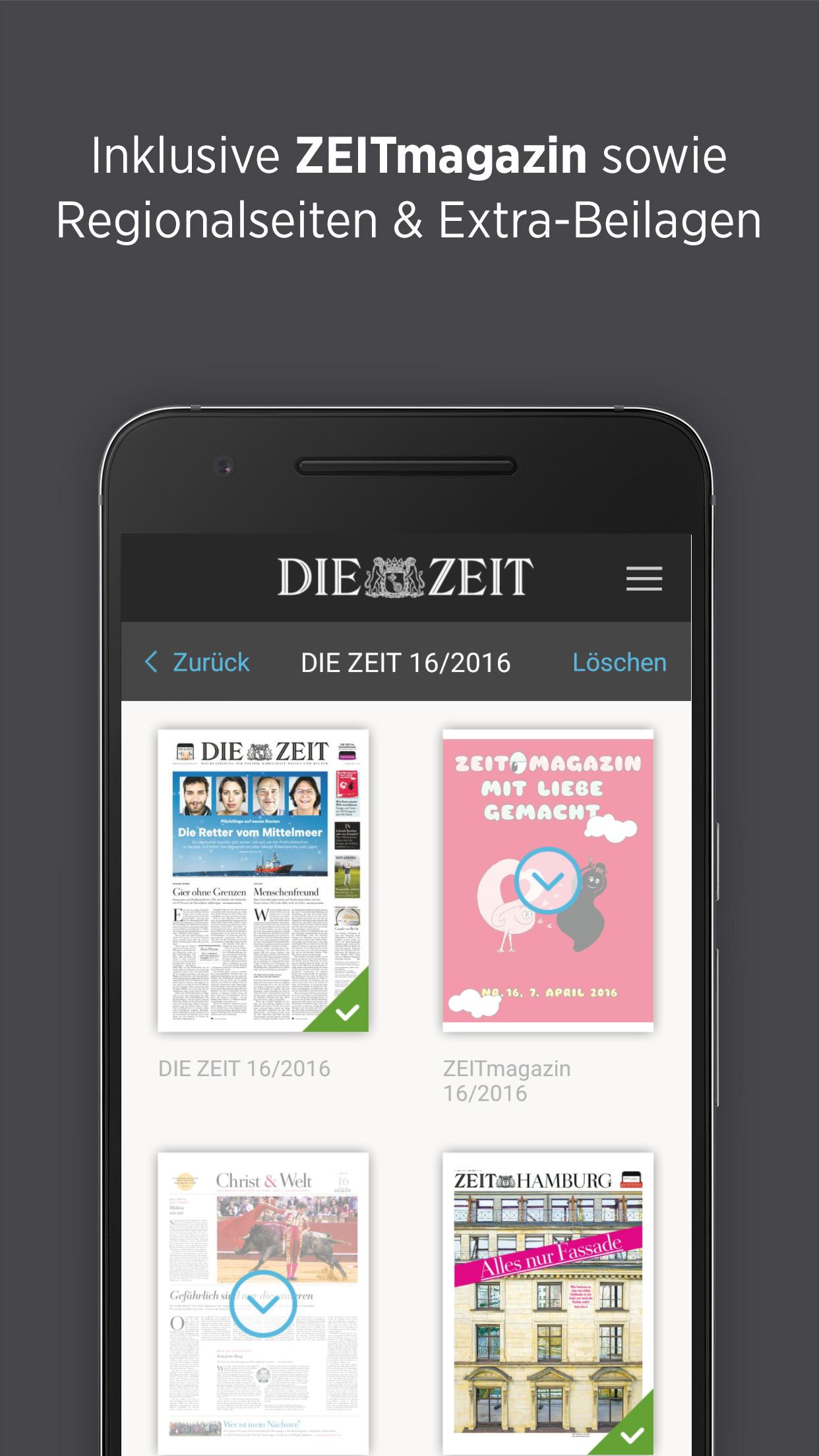 Android application DIE ZEIT E-Paper App screenshort